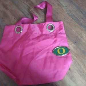OREGON DUCKS PINK 13X16 BAG PURSE VINTAGE ZIPPER L4